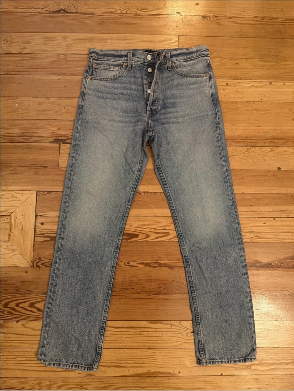 Alex Mill AM Original Men's Straight Jeans Regular Fit Mid Rise Vintage Light In